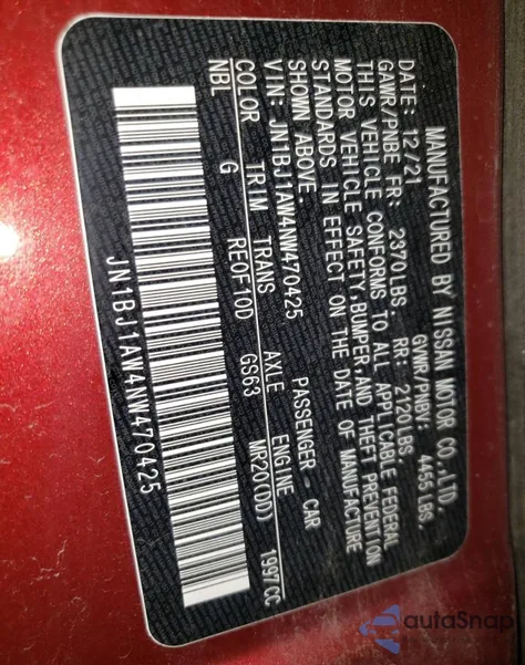 2022 Nissan Rogue Sport S from USA, damaged, VIN JN1BJ1AW4NW470425